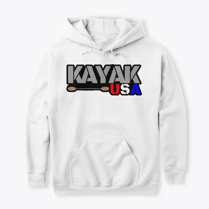 White "Sticker Style"  KAYAK USA Hoodie